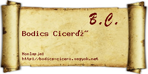 Bodics Ciceró névjegykártya